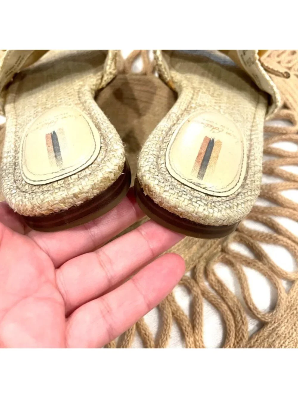 Sam Edelman Bambi Raffia Buckle Slide Sandal Tan Buttercup Size 6.5